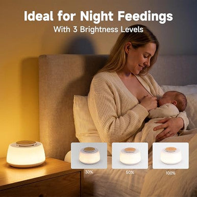 Auge Light 4-In-1 White Noise Machine Portable Rechargeable Sleep Sound Machine With Dimmable Night Light Bluetooth Speaker & Sleep Timer 30 Sounds 32 Volume For Baby Adult Travel Office