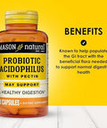 Mason Natural Probiotic Acidophilus 150 Day Supply Supports Regularity And Normal Digestion With Pectin & Calcium 100 Capsules (Pack Of 3)