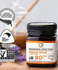 Manuka Doctor - MGO 80+ Manuka Honey Multifloral, 100% Pure New Zealand Honey. Certified. Guaranteed. Raw. Non-GMO (8.75oz)