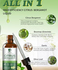 Lukaree Citrus Bergamot + Soursop Liquid Drops With Garlic Olive Leaf Vitamin C D3 Black Pepper For Enhanced Absorption Herbal Wellness Supplement For Cholesterol Heart Digestive & Immune 2 Fl Oz