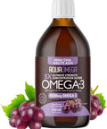 Aquaomega 5X Ultimate Strength High Dha Omega-3 Liquid With Epa And Vitamin D - Wild Caught Omega 3 Fish Oil Liquid - 4500Mg Of Omega 3 Supplements - 450Ml Grape