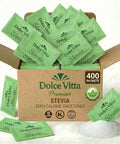 Dolce Vitta Organic Stevia Packets 400 Count Zero Calorie Natural Sweetener USDA Organic NonGMO Kosher Keto Friendly Vegan GlutenFree