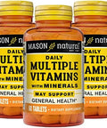 Mason Natural Daily Multiple Vitamins With Minerals - 24 Essential Vitamins And Minerals, All In One Multivitamin, Supports Overall Health, 60 Tablets (Pack Of 3)
