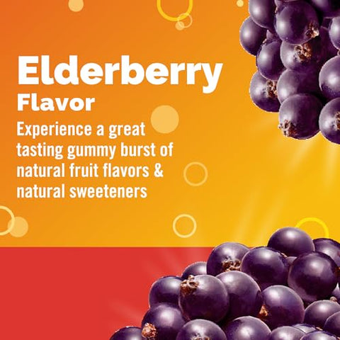 Emergen-C Elderberry Gummies Elderberry Immune Support Natural Flavors With High Potency Vitamin C Back To School Essentials 36 Count