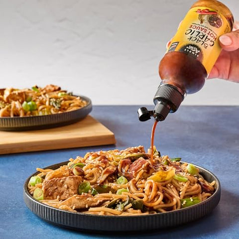 Simply Asia Hot Sauce, Black Garlic, Sweet and Savory Heat Made with Red Pepper and Black Garlic for Noodles, Rice, Stir-Fry, Wings, Yakitori, Chicken, Beef, Veggies, and More, 8 fl oz