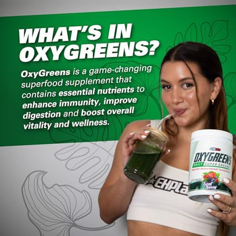 Ehp Labs Oxygreens Super Greens Bundle Spirulina & Chlorella Superfood Green Juice Powder & Greens Supplements With Prebiotic Fibre Antioxidants & Immunity Support 60 Servings