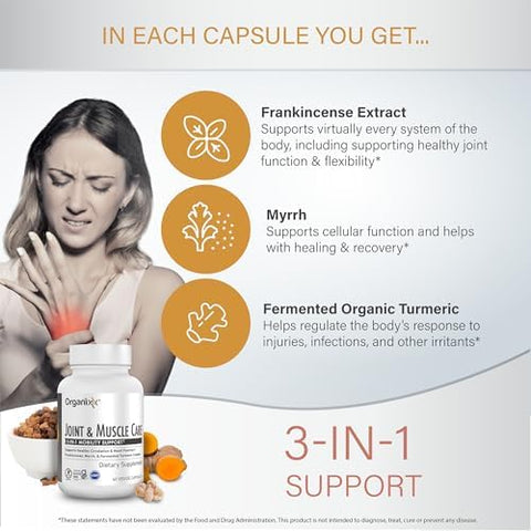 Organixx Magnesium Glycinate (60 Caps) and Joint and Muscle Care Turmeric (60 Caps) Bundle