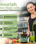 Atlantic Naturals Organic Sea Moss Super Greens Powder Greens Superfood with 12 Vegetables 15 Fruits Probiotics 16 Herbs and Spices Digestive Health Energy Skin and Immunity Mixed Berry Flavor