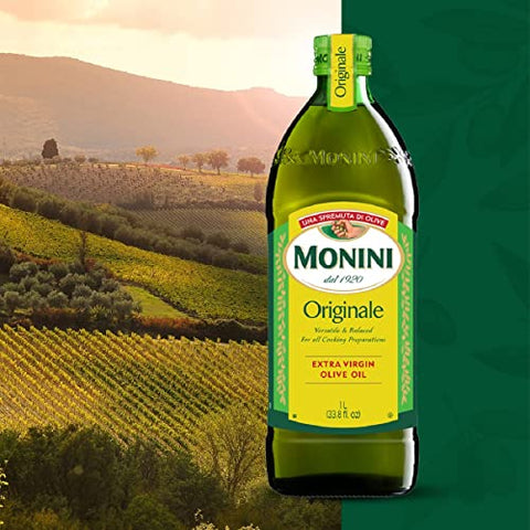 MONINI Premium Extra Virgin Olive Oil | Originale Versatile & Balanced | Tin Can | 101.4oz (3L)