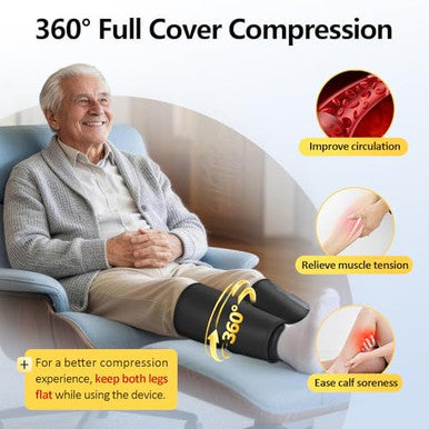 Comfytemp Cordless Calf Massager For Circulation And Pain Relief Fsa Eligible Hsa Portable Leg Compression Massager For Edema Rls Varicose Veins Ideal For Mom Dad Seniors (Fit Calf 13"~18")