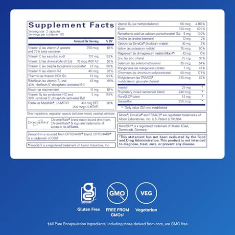 Pure Encapsulations Junior Nutrients - Kids & Teens Multivitamin - Without Iron - With Calcium Vitamin D3 & Vitamin C - Non-Gmo & Vegetarian 120 Capsules
