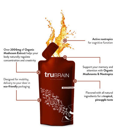 TruBrain Drinks Nootropic Brain Food Designed by Neuroscientists to Boost Mental Output & Improve Memory Nootropic Supplement
