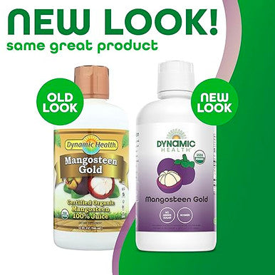 Dynamic Health Mangosteen Gold Organic Mangosteen 100% Juice No Additives Antioxidant Vegan Gluten Nongmo 32 Fl Oz