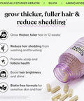 Lemme Grow Hair Growth Supplement For Women Clinically Proven Keratin Complex For Visibly Thicker Hair And Scalp Coverage Reduced Shedding Nourish Thinning Hair 1 Month Supply