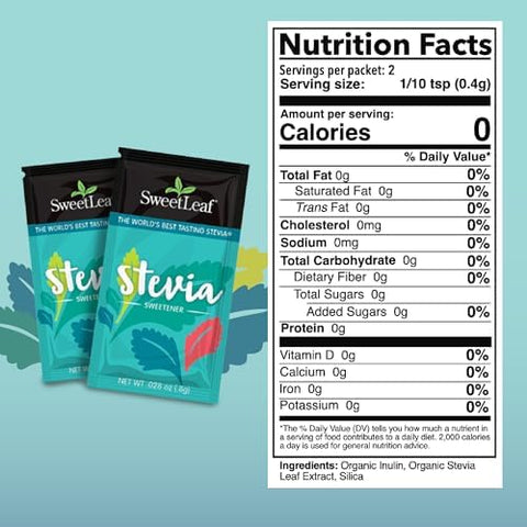 SweetLeaf Stevia Powder Packets Zero Calorie Sweetener with Stevia Leaf Extract No Artificial Sweetener Additive Sugar Free Keto Friendly Non GMO Gluten Free 70 Packets (Pack of 1)