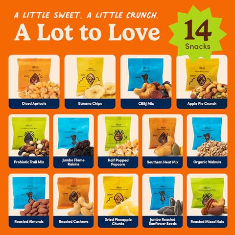 Nuts.com - Nuts and Dried Fruits Snack Box Ã¢â‚¬â€œ Gourmet Mix Assortment for Festive Gifts Ã¢â‚¬â€œ Package Includes Mixed Nuts, Dried Apricots & Fruits, Trail Mix, Heat Mix and Apple Pie Crunch
