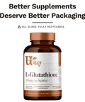 Utzy Naturals L-Glutathione | Immune Health & Antioxidant Support | Setria 250Mg Reduced Form Glutathione | High Absorption | Made In The Usa | 60 Capsules