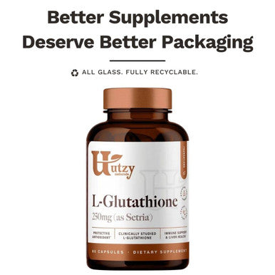 Utzy Naturals L-Glutathione | Immune Health & Antioxidant Support | Setria 250Mg Reduced Form Glutathione | High Absorption | Made In The Usa | 60 Capsules