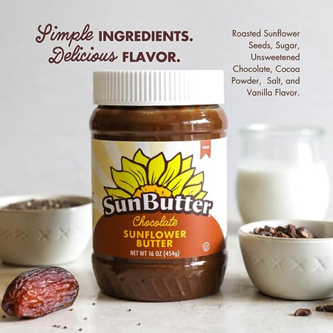 SunButter Chocolate Sunflower Seed Butter 16 oz (6 Pack of 6) Nut Free Spread with 7g PlantBased Protein Roasted Rich & Savory Flavor Smooth Texture Vegan Kosher & NonGMO
