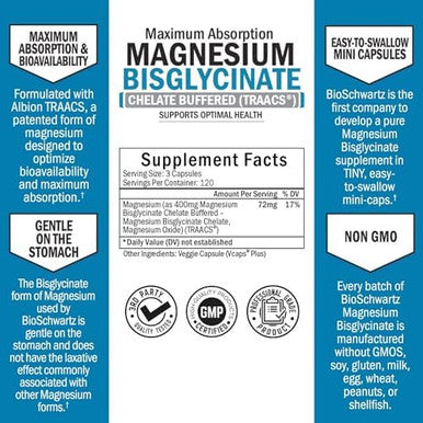 Vitamin B Complex With Vitamin C (4 Month Supply) Plus High Absorption Magnesium Bisglycinate Capsules (4 Month Supply)