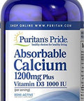 Puritan'S Pride Absorbable Calcium With Vitamin D 3 1000Iu Softgels 1200 Mg 200 Count