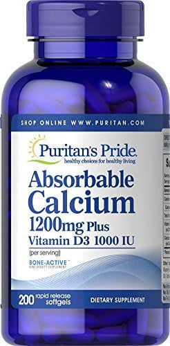 Puritan'S Pride Absorbable Calcium With Vitamin D 3 1000Iu Softgels 1200 Mg 200 Count