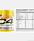 C4 Energy Aminos Powder Orange Popsicle 5G Bcaa & Eaas For Muscle Recovery 3 Electrolytes For Hydration 100Mg Natural Caffeine Pre-Workout Zero Sugar 30 Servings
