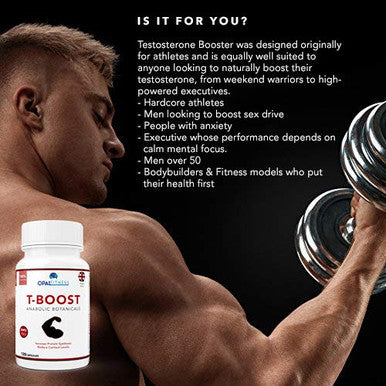 OPALFITNESS Testosterone and Libido Booster for Men by Opal Fitness Anabolic Male Enhancing Vegan Capsules - Maca Root Ginkgo Biloba Korean Ginseng Reduce Stress and Cortisol Produced in UK 120 Capsules