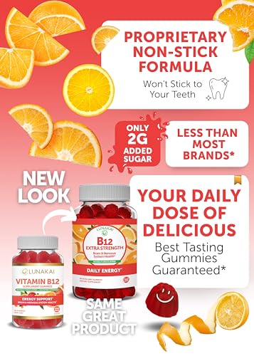 Lunakai Vitamin B12 And Probiotic Gummies Bundle - 3000 Mcg Gummy For Adults Energy Support And Bone Health - 5 Billion Cfus Per Serving For Digestive Gut Health With Vitamin C For Women & Men