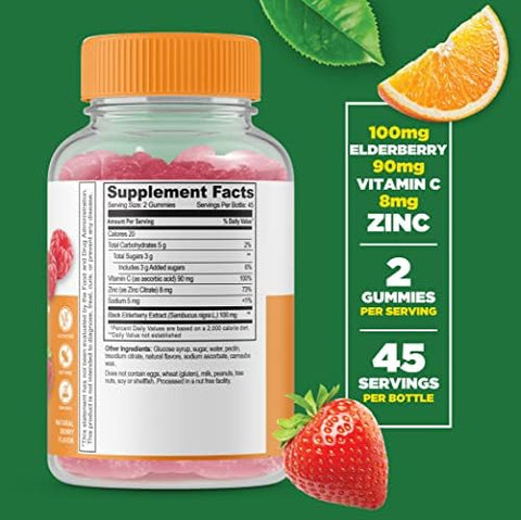 Lifeable Magnesium + Immune Support Gummies Bundle Great Tasting Vitamin Supplement Gluten Gmo Chewable Gummy