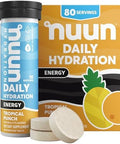Nuun Hydration Energy Electrolyte Tablets With Caffeine, B Vitamins And Ginseng, Mixed Flavors, 5 Essential Electrolytes For Hydration, Vegan, Non-Gmo, 4 Pack (40 Servings)