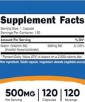 Nutricost Niacin (Flush) Inositol Hexanicotinate 500Mg 120 Capsules Vitamin B3