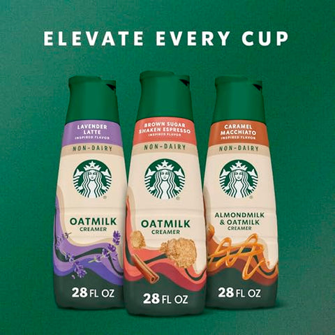 Starbucks Non-Dairy Brown Sugar Cinnamon Flavored Creamer, Oatmilk Coffee Creamer, Inspired By Brown Sugar Shaken Espresso 28 fl oz