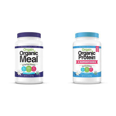 Orgain Organic Plant Based Meal Replacement Powder Vanilla Bean Organic Plant Based Protein Superfoods Powder Vanilla Bean Vegan Non Dairy Lactose No Sugar Added Gluten