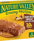 Nature Valley Creamy Protein Bars, Peanut Butter Chocolate, 10g Protein Snacks, 5 Bars, 7.45 oz