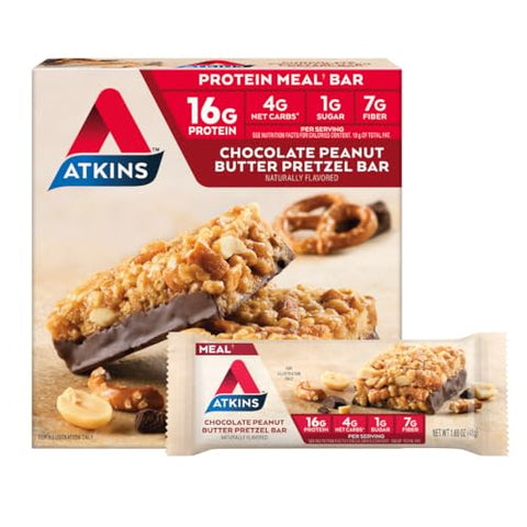 Atkins Double Fudge Brownie Protein Meal Bar High Fiber 15G Protein 1G Sugar 4G Net Carb Meal Keto Friendly
