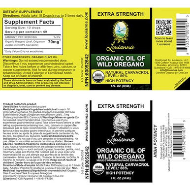 Louianna Organic Wild Oregano Oil Pure Oil Of Oregano Drops With 30 Ml