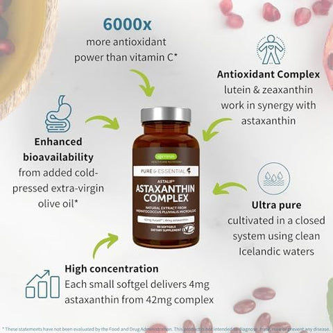 Multivitamin and Minerals for Men + Astaxanthin Complex Vegan Bundle Sustained Release Advanced Multivitamin + 4 mg H. Pluvialis Natural Astaxanthin by Igennus