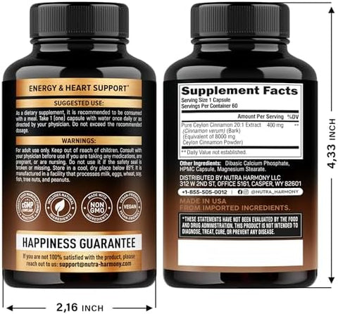 Nutraharmony Vitamin B Complex and Ceylon Cinnamon Capsules