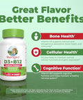 Maryruth's Vitamin D3 + B For Ages 4+ 12 Gummies