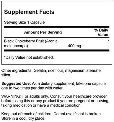Swanson Full Spectrum Aronia (Chokeberry) 400 Milligrams 60 Capsules (2 Pack)