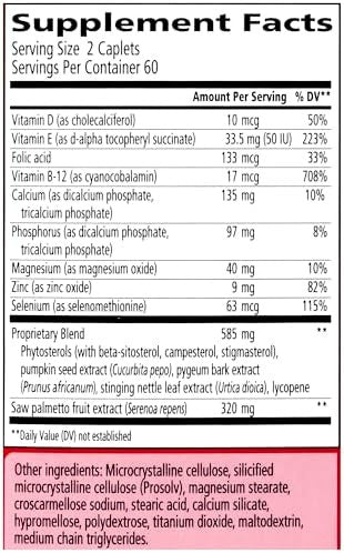 Urinozinc Prostate Plus, Saw Palmetto & Beta Sitosterol Supplement For Men, Reduce Frequent Urination (2 Month Supply, 120 Count)