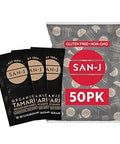 San-J - Organic Gluten Free Tamari Soy Sauce - Made with 100% Whole Soy - Specially Brewed - 1/4 oz. Individual Portioned Packets - 50 Pack