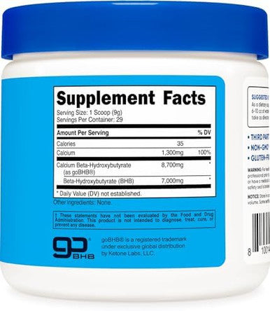 Nutricost Calcium Bhb (250G) Unflavored Calcium Ketone Salt Nongmo Gluten