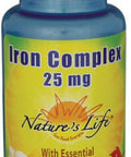 Nature's Life Iron Complex 25 mg 50 Vegetarian Capsules Nature's Life Iron Complex 25 mg, 50 Vegetarian Capsules Nature's Life Iron Complex 25 mg 50 Vegetarian Capsules