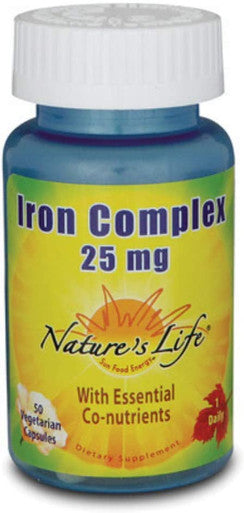 Nature's Life Iron Complex 25 mg 50 Vegetarian Capsules Nature's Life Iron Complex 25 mg, 50 Vegetarian Capsules Nature's Life Iron Complex 25 mg 50 Vegetarian Capsules