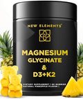 Elements Calm Magnesium Glycinate Gummies 500Mg With High-Potency Vitamin D3 10000Iu & Vitamin K2 100Mcg Stress Relief, Relaxation & Bone Support For Adults Vegan, Non-Gmo, Gluten-, Pineapple Flavor