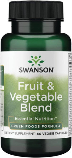 Swanson Fruit & Vegetable Blend - Natural Blend of Over 25 Fruits and Veggies Delivering Essential Nutrients - Powerful Green Foods Veggie Supplement - (60 Veggie Capsules)
