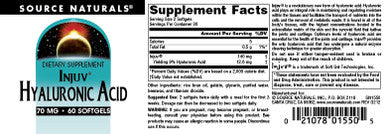 Source s Hyaluronic Injuv 70mg - 60 Softgels