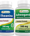 Best Naturals L-Theanine 200mg & Ashwagandha Extract 500 Mg